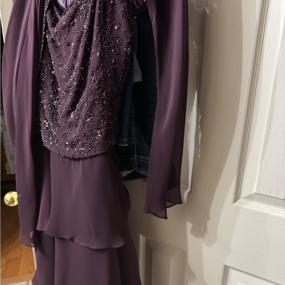 Elegant Purple Beaded Wedding Dress